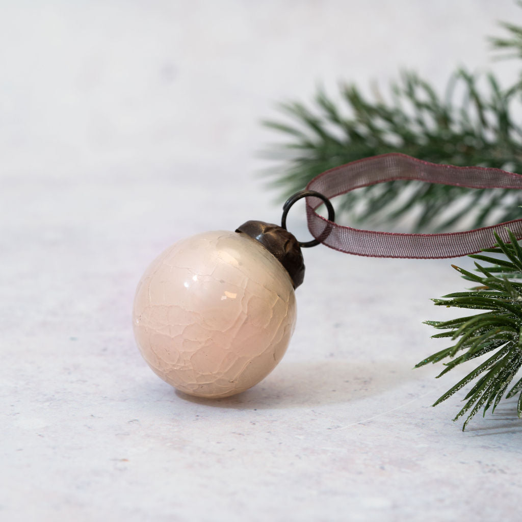 Crackle Glass Ornament | Alba | Small